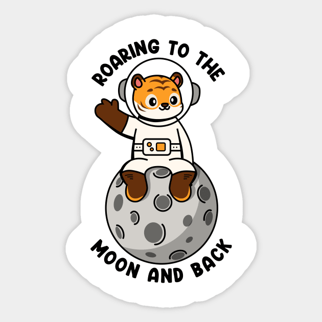 Roaring to the moon and back Sticker by Peazyy